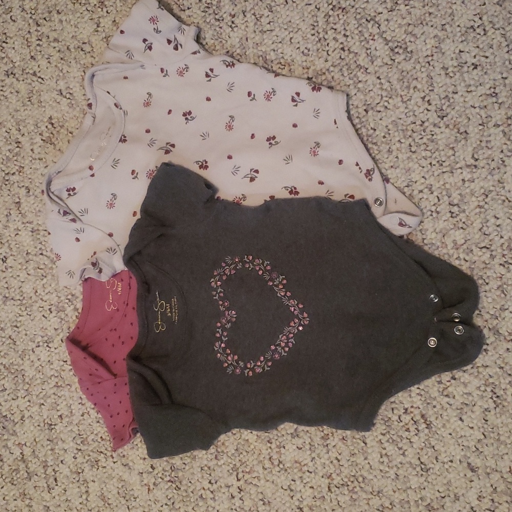 Baby girls 3/6 month set of 3 Jessica Simpson onesies.